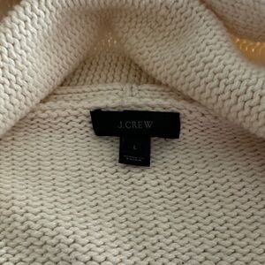 J. Crew Women's Soft Cream and navy striped long cardigan.